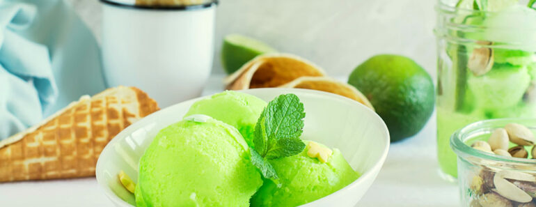 Simple Italian Lime and Pistachio Gelato